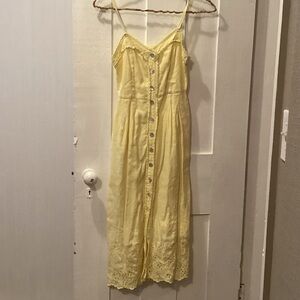 Yellow Button-Down Sundress Aritzia